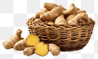 PNG  Ginger in a basket ginger plant food. AI generated Image by rawpixel.