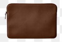 PNG brown laptop sleeve bag, transparent background