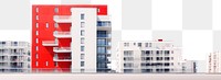 PNG  Modern apartment building with residential area city architecture cityscape. AI generated Image by rawpixel.