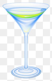 PNG  Surrealistic painting of cocktail martini drink glass.