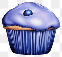 PNG  Surrealistic painting of blueberry muffin dessert cupcake icing.