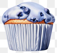 PNG  Surrealistic painting of blueberry muffin cupcake dessert cream.