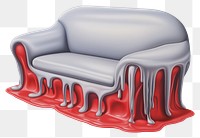 PNG  Surrealistic painting of sofa melting furniture chair loveseat.