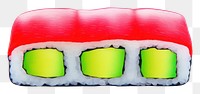 PNG  Surrealistic painting of sushi food rice white background.