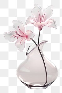 PNG Orchid flower plant glass vase.