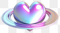 PNG  Saturn heart shape white background glowing jewelry. AI generated Image by rawpixel.