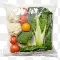 PNG  Plastic wrapping over a vegetable cauliflower plant food.