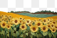 PNG Minimal sunflower field landscape painting plant.