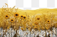 PNG Minimal sunflower field landscape outdoors painting plant.