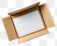 PNG  Opened mailing box mockup cardboard carton studio shot.