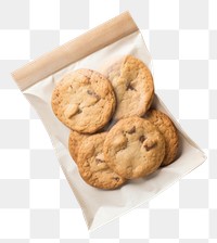 PNG  Cookie packaging paper bag mockup bread food white background.