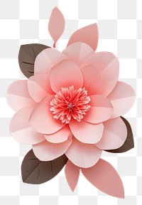 PNG Paper cutout of a camellia flower dahlia petal plant.