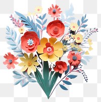 PNG Paper cutout of a flower bouquet art pattern craft.