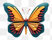 PNG Paper cutout of a neon butterfly animal insect art.