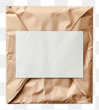 PNG  White packaging mockup paper crumpled wrinkled.