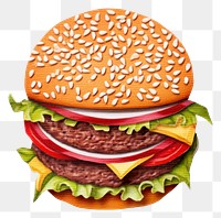 PNG Burger burger food white background.