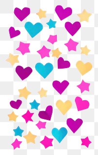 PNG Heart and star pattern paper purple creativity. AI generated Image by rawpixel.