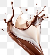 PNG Chocolate milk splash dessert white background refreshment.