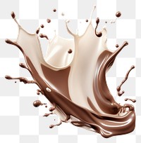 PNG Chocolate milk splash dessert food white background.