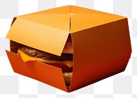 PNG Cheeseburger take away packaging box hamburger cardboard.