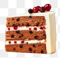 PNG Christmas cake slice dessert food confectionery.