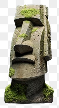 PNG Moai stone head architecture sculpture monument.