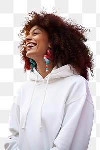 PNG Woman wearing white t-shirt smile adult fun.