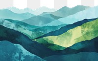 PNG A lush hillside mountain art backgrounds. AI generated Image by rawpixel.