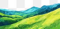 PNG A lush green hillside landscape mountain outdoors. AI generated Image by rawpixel.