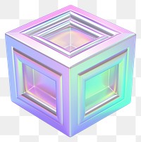 PNG Iridescent tesseract purple white background rectangle.