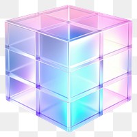 PNG Iridescent tesseract toy white background illuminated.