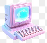 PNG Iridescent vintage computer white background electronics technology.