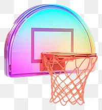 PNG Iridescent basketball hoop white background scoring circle.