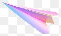 PNG Iridescent paper plane white background lightweight simplicity.