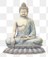 PNG  Buddha statue white background representation spirituality. AI generated Image by rawpixel.