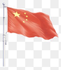PNG  Chinese flag white background patriotism outdoors. AI generated Image by rawpixel.