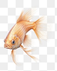 PNG Gold fish animal pencil white background. AI generated Image by rawpixel.