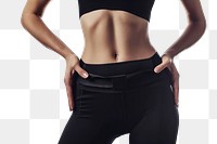 PNG  Young woman slim body sports pants adult.