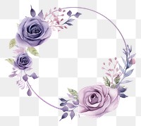 PNG Purple rose circle border pattern flower wreath