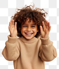 PNG  Happy kid in sweater smiling laughing portrait smile. AI generated Image by rawpixel.