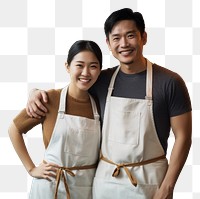 PNG Thai couple adult apron togetherness. AI generated Image by rawpixel.