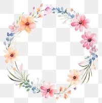 PNG Little flower circle border pattern wreath white background