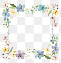 PNG Little minimal little flower square border in watercolor style pattern wreath plant. AI generated Image by rawpixel.