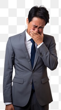 PNG Thai business man crying worried adult men. 