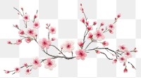 PNG Embroidery style cherry blossom white fabric flower.