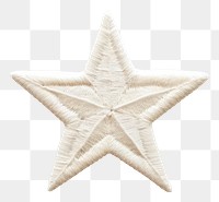 PNG White fabric embroidery star simplicity.
