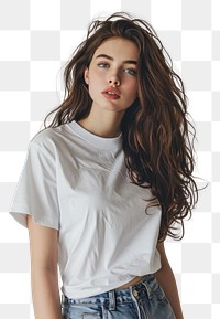 PNG T shirt mockup portrait fashion blouse.
