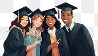 PNG  Diversity students graduation cheerful adult. AI generated Image by rawpixel.