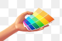PNG  Color palette guides hand technology blackboard.