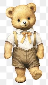 PNG Bear character back to school drawing cute toy.